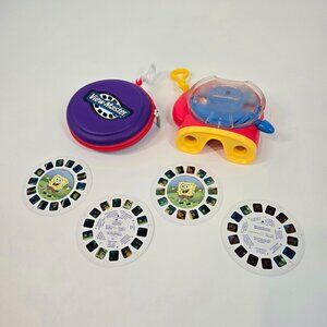 Vintage Fisher-Price Red and Yellow View-Master Sponge Bob Reels & Reel Case Lot